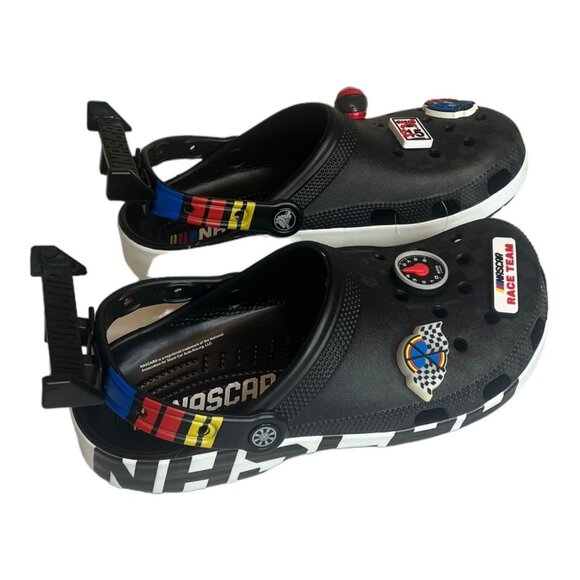 Crocs Nascar Classic Clog New With Charms Racing Jibbitz Size M8 / W 10 NWT - Picture 7 of 8